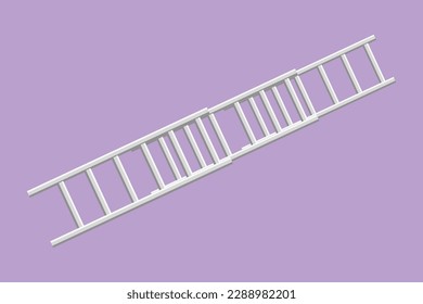 Character flat drawing metal ladder logo, icon. Steel fire sliding stepladder. Professional auxiliary equipment for firefighter truck. Emergency service instrument. Cartoon design vector illustration