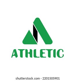 character A with flat green and black color style, athletic type