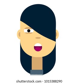 character, flat, head, for doodle video, it is convenient to use in advertising.  girl