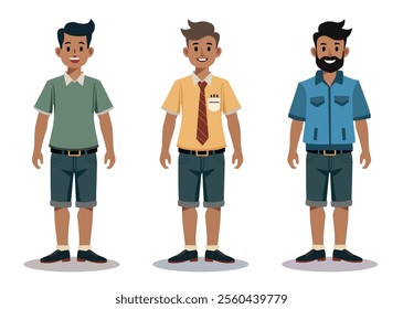 Character in flat style. Perfect for avatars, illustrations, animations, or design projects with a cheerful and youthful style.