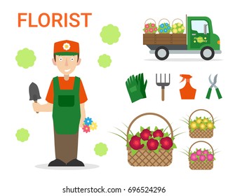 Character florist vector illustration
