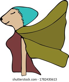 A character with a flowing Cape