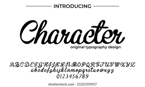 Character Font Stylish brush painted an uppercase vector letters, alphabet, typeface
