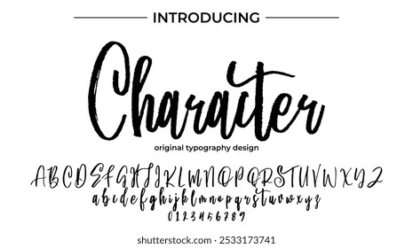 Character Font Stylish brush painted an uppercase vector letters, alphabet, typeface
