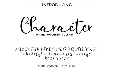 Character Font Stylish brush painted an uppercase vector letters, alphabet, typeface