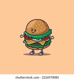 Character foot burger illustration design