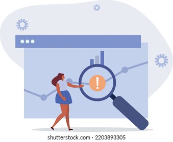 The character found an error in the graphics .vector illustration.
