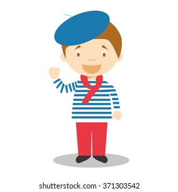 Character from France dressed in the traditional way Vector Illustration. Kids of the World Collection.
