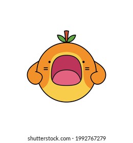 Character Fruits Orange Hungry logo design good for children