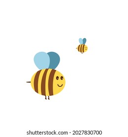 Character funny bees. Children's illustration. Cheerful character for children's illustration. Vector illustration.