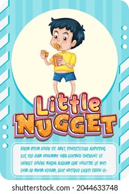 Character game card template with word Little Nugget illustration