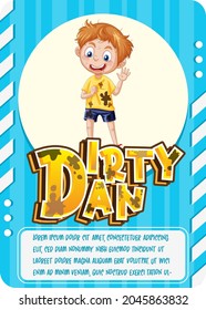Vorlage für Zeichenspielkarten mit dem Wort Dirty Dan Illustration