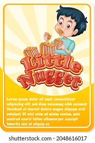 Character game card template with word Little Nugget illustration