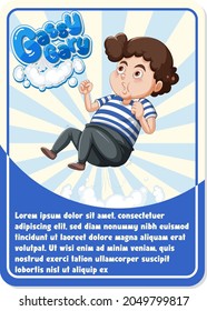 Character game card template with word Gassy Gary illustration