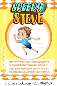 Spielkartenvorlage mit Wort Speedy Steve Illustration