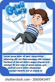 Character game card template with word Gassy Gary illustration