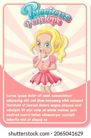Vorlage für Spielkarten mit dem Wort Precious Penelope Illustration