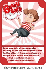 Character game card template with word Gassy Gary illustration