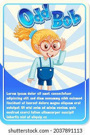 Character game card with word Odd Bob illustration