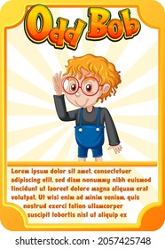 Character game card with word Odd Bob illustration