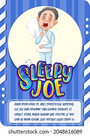 Charakterspielkarte mit dem Wort Sleepy Joe Illustration