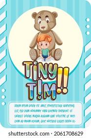Character game card with word Tiny Tim illustration
