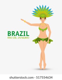 character garota brazil rio de janeiro design