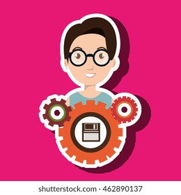 character gears system symbol vector illustracion eps 10