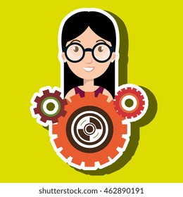character gears system symbol vector illustracion eps 10