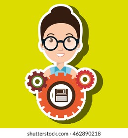character gears system symbol vector illustracion eps 10