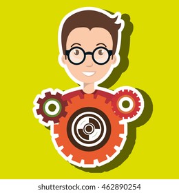 character gears system symbol vector illustracion eps 10