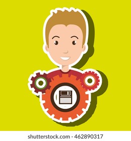 character gears system symbol vector illustracion eps 10