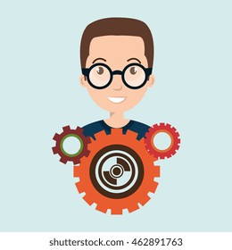 character gears system symbol vector illustracion eps 10