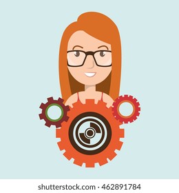 character gears system symbol vector illustracion eps 10