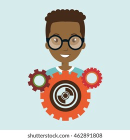 character gears system symbol vector illustracion eps 10