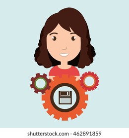 character gears system symbol vector illustracion eps 10