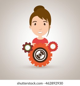 character gears system symbol vector illustracion eps 10