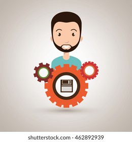 character gears system symbol vector illustracion eps 10