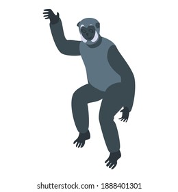 Character gibbon icon. Isometric of character gibbon vector icon for web design isolated on white background