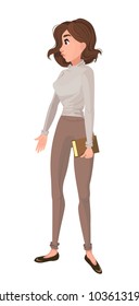 
character girl with a book in her hands.