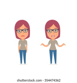 Ã�Â¡onfused  Character Girl Designer embarrassment and does not know what to do. for use in presentations, etc.
