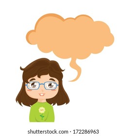 Character a girl talks Illustration