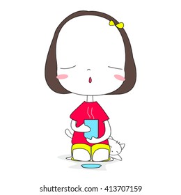 Character girl vector