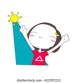Character girl vector