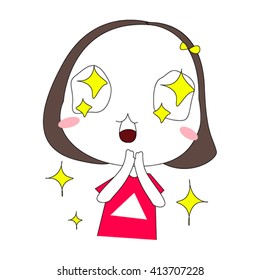 Character girl vector