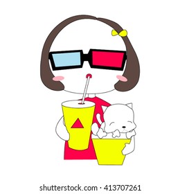 Character girl vector