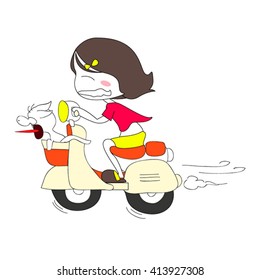 Character girl vector