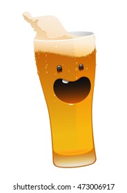character glass of delicious fresh cold beer isolated
