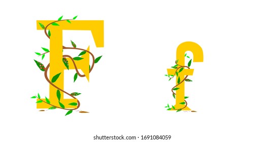 Carácter gráfico F,f. vid sinuosa envuelta alrededor.