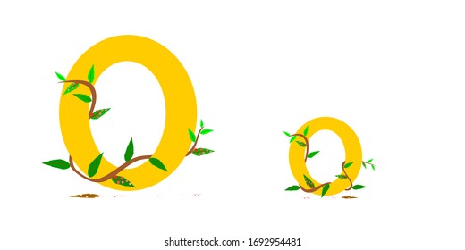 Character graphic O,o. winding vine wrapped around.